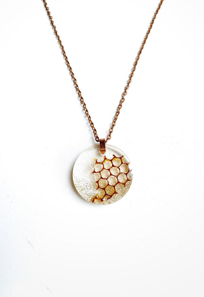 Customizable || Unique Real Pressed Honeycomb Necklace (Myakka’s Gold Apiary) Florida Resin Nature Jewelry