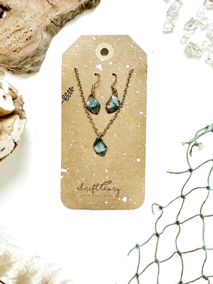 Customizable Manasota Key Beach Jewelry Sets || Handmade Patina Brass Resin Itty Bitty Ocean Charms